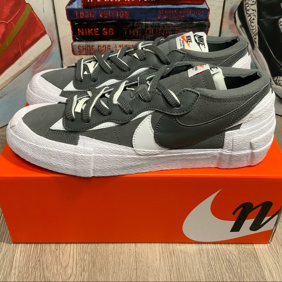 Nike x Sacai Blazer Low Iron Grey Shoes Size 10 - Picture 9 of 12